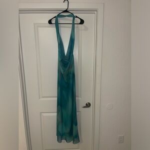 Zara Teal Halter Dress